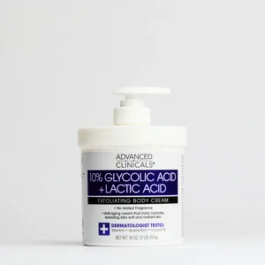 Advanced Clinicals 10% Glycolic Acid + Lactic Acid Exfoliating Body Cream – 454g