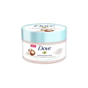 DOVE Exfoliating Body Scrub (Crushed Macadamia And Rice Milk Scent) – 225ml